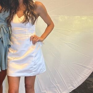 Lulus Satin Mini Dress with bow